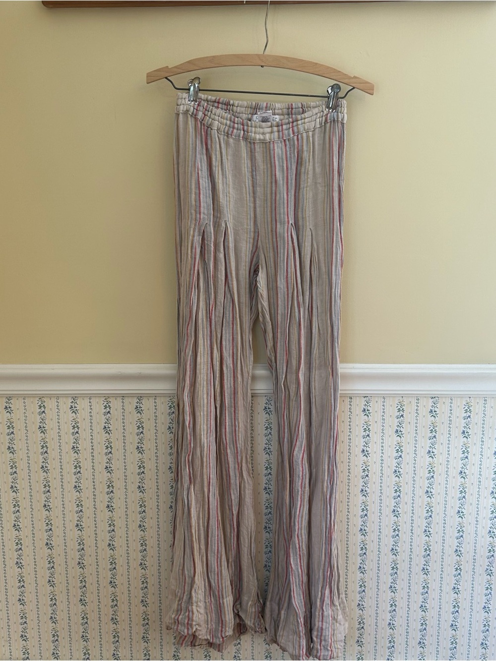 Free People x CP Shades Striped Fabric Flare Pants